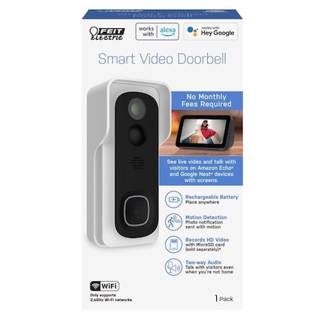 Cool Kitchen Metal & Plastic Wireless Smart Video Doorbell White CO3306608